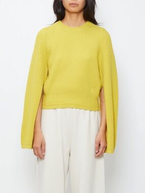 Maria McManus fisherman rib cashmere sweater in citron